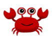 Paddle's crab friend dancing around in
                            the game app "Jelly Hunt"