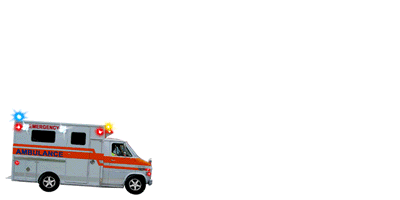 Ambulance with flashing lights